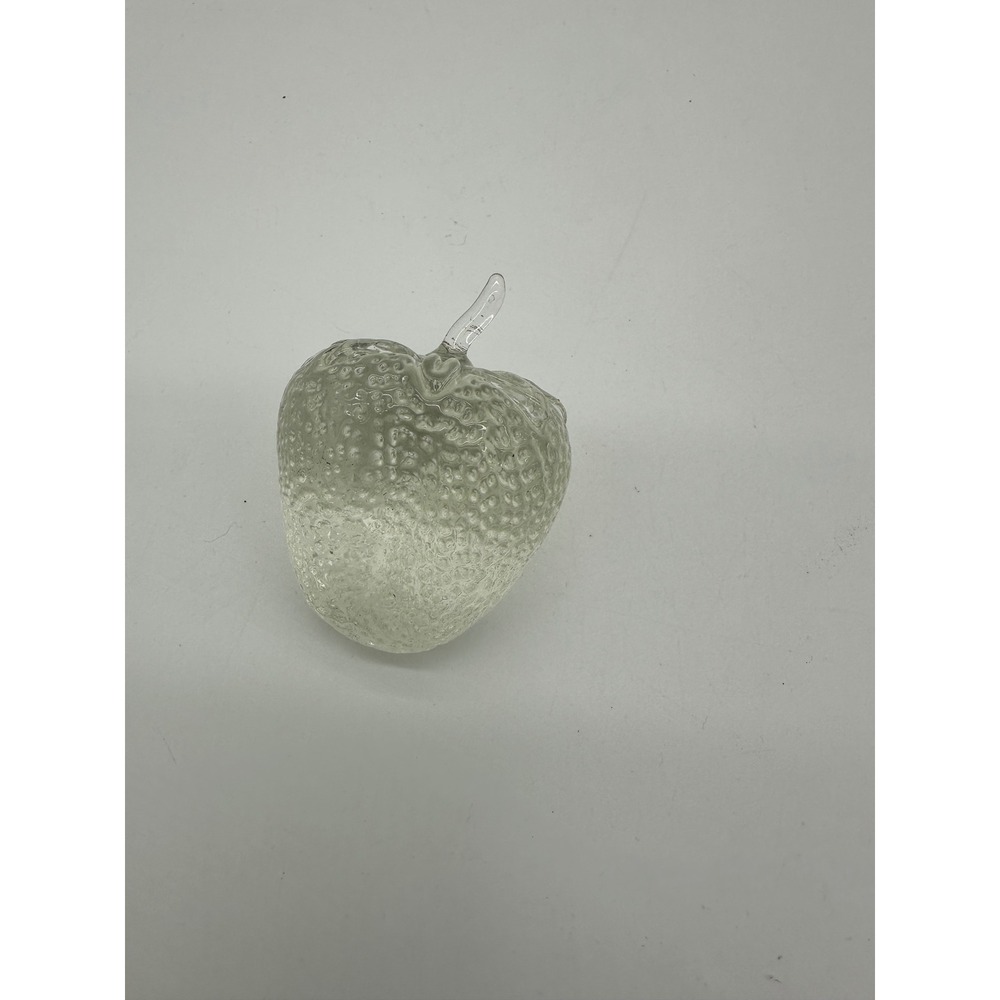 Glass Strawberry Figurine Art Glass Fruit Decor Clear Small paperweight‎